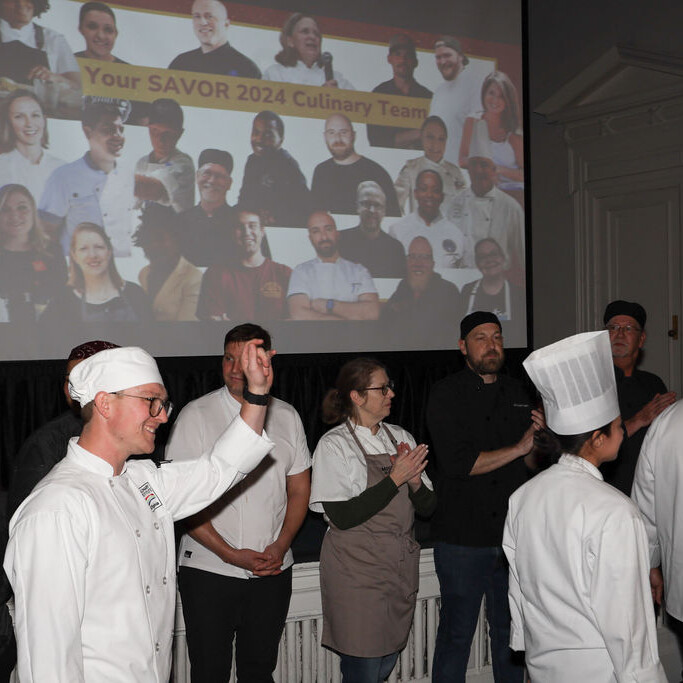 chefs line up to applause
