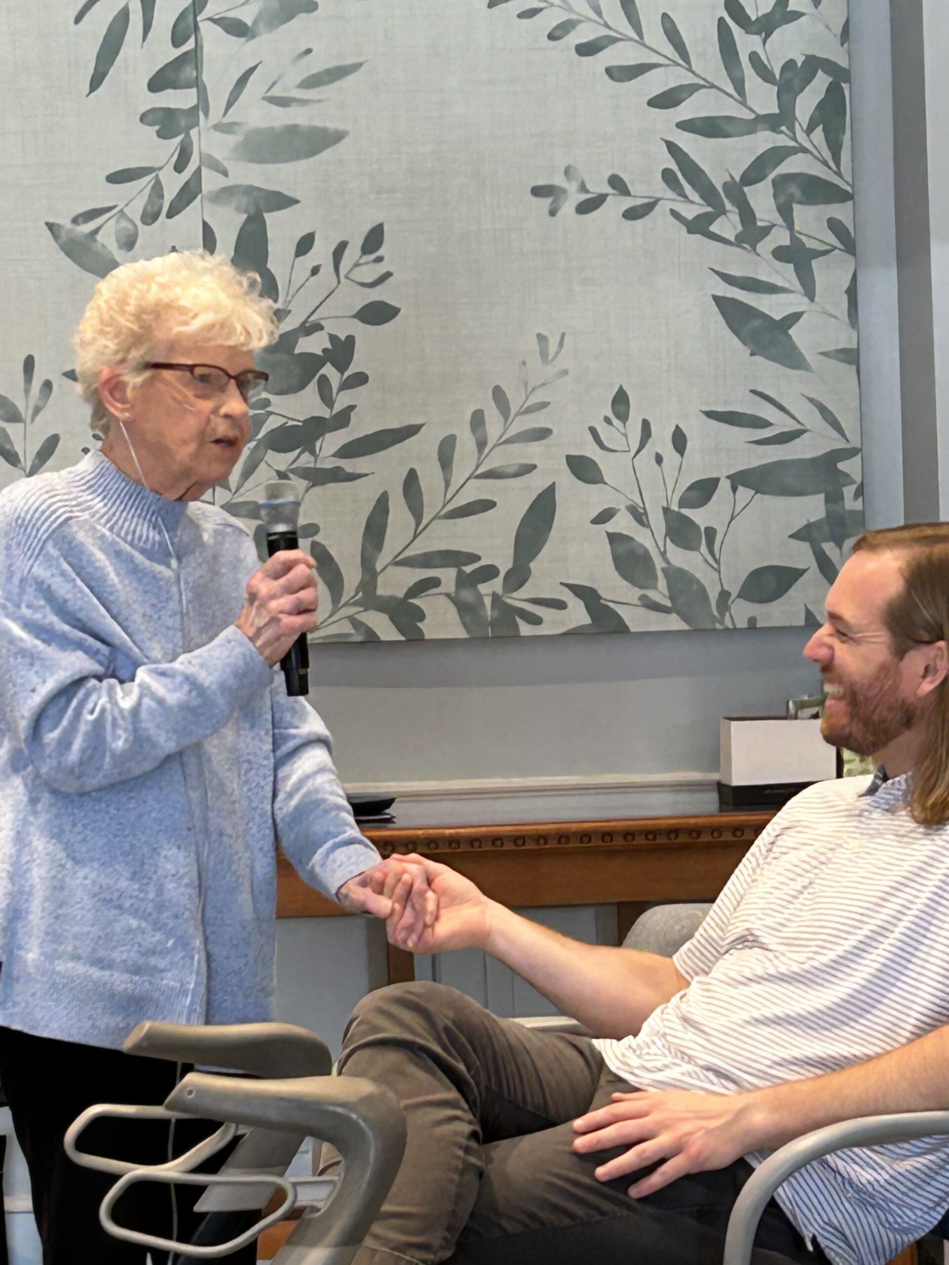 Dolly speaking at an event